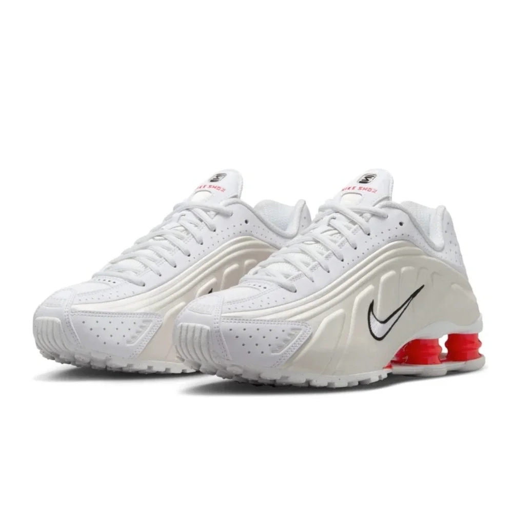 Nike Shox R4 White Phantom Bright Crimson AR3565-103 Women Size 6.5 UK 4 EU 37.5